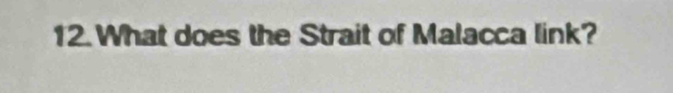 What does the Strait of Malacca link?