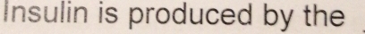 Insulin is produced by the