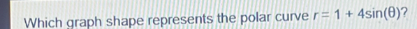 Which graph shape represents the polar curve r=1+4sin (θ ) ?