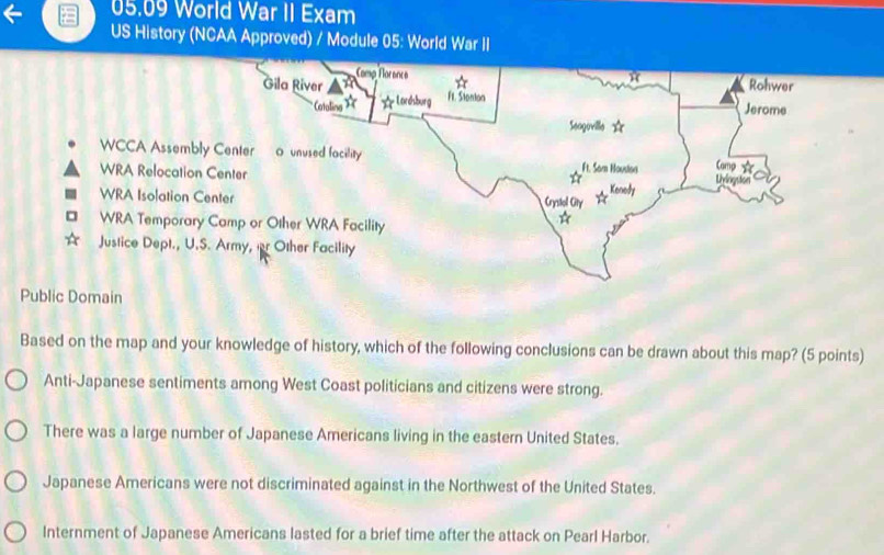 Solved: 05.09 World War II Exam US History (NCAA Approved) / Module 05 ...