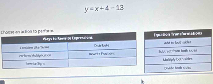 y=x+4-13
C