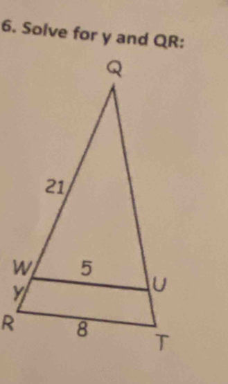 Solve for y and QR :