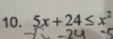 5x+24≤ x^2