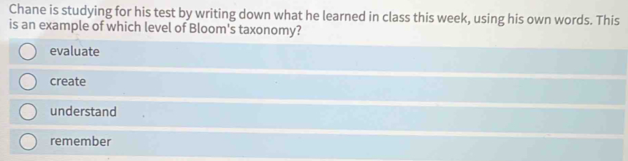 Solved: Chane is studying for his test by writing down what he learned ...