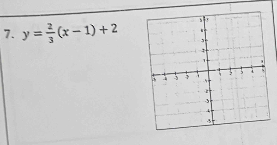 y= 2/3 (x-1)+2