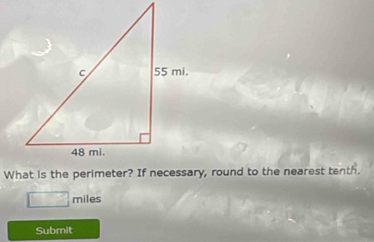 BC= miles
Submit