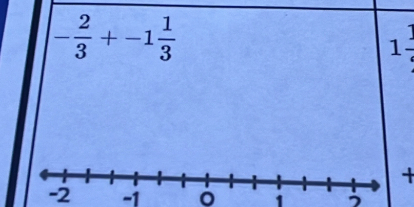 - 2/3 +-1 1/3 
1
1
+
-1 1 ,