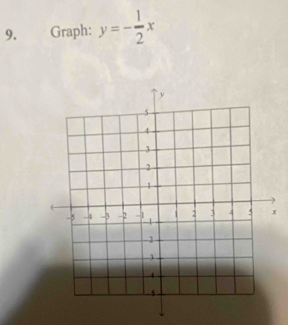 Graph: y=- 1/2 x