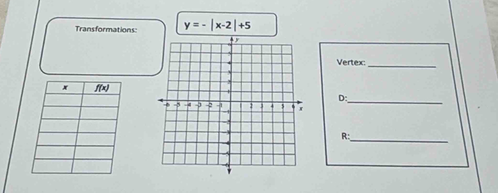 Transformations: y=-|x-2|+5
Vertex:_
D:_
R:_