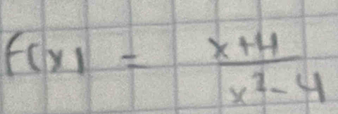 f(x)= (x+4)/x^2-4 