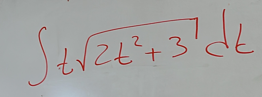 ∈t tsqrt(2t^2+3)dt