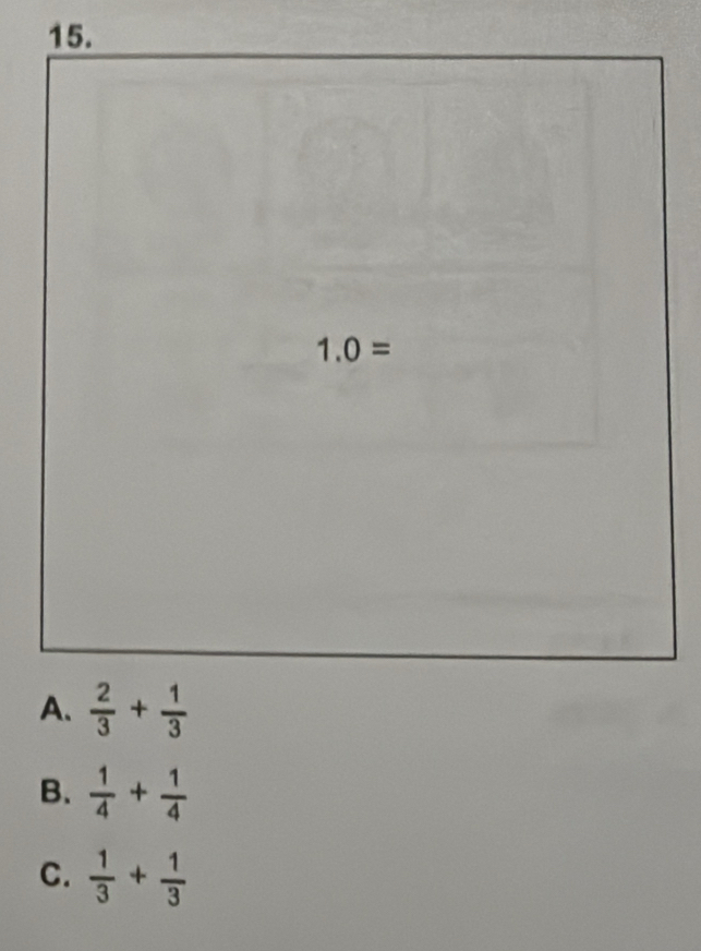  1/4 + 1/4 
C.  1/3 + 1/3 