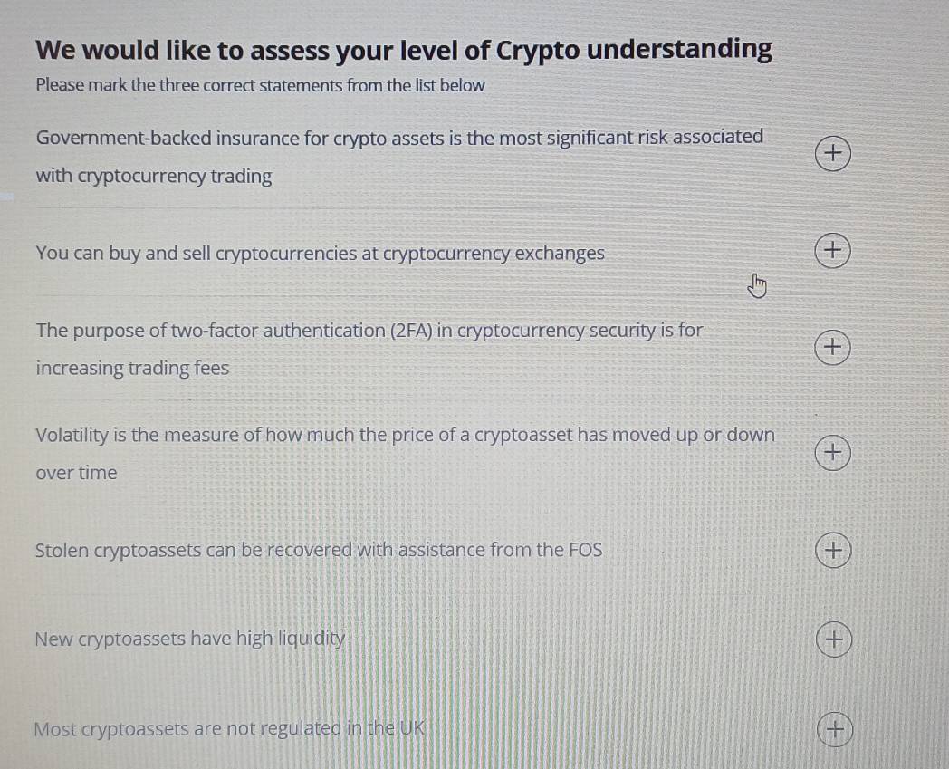 Solved: We would like to assess your level of Crypto understanding Please  mark the three correct [Business]