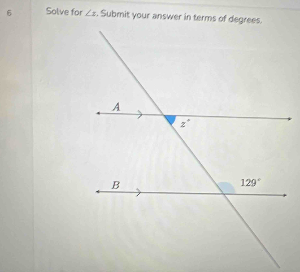 Solve for ∠ z