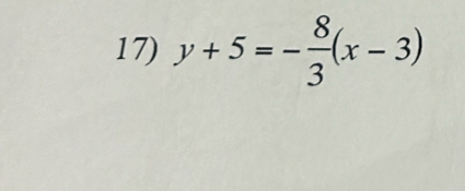 y+5=- 8/3 (x-3)