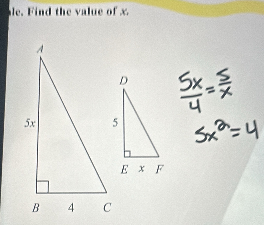 le. Find the value of x.