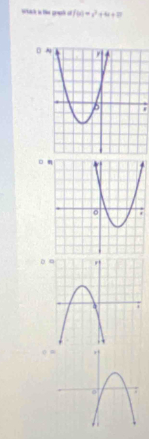 wsak in the grpk of f(x)=x^2+4x+27
o