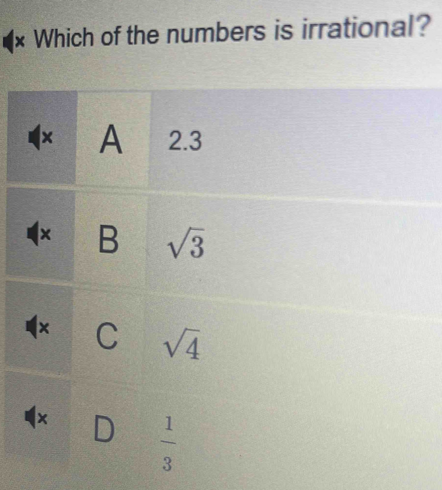 Which of the numbers is irrational?