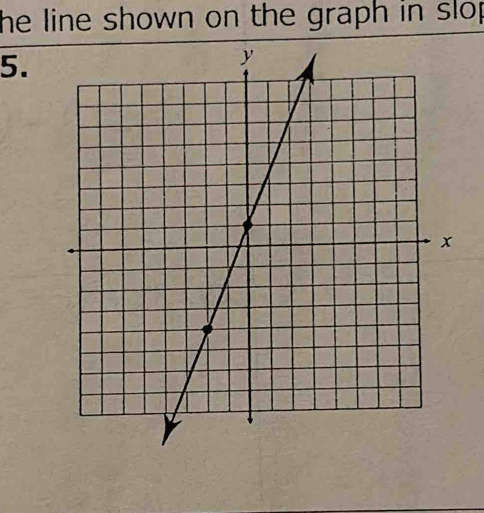 he line shown on the graph in slo . 
5.