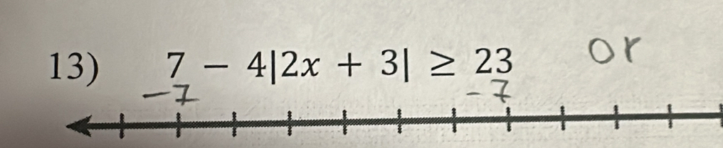 7-4|2x+3|≥ 23