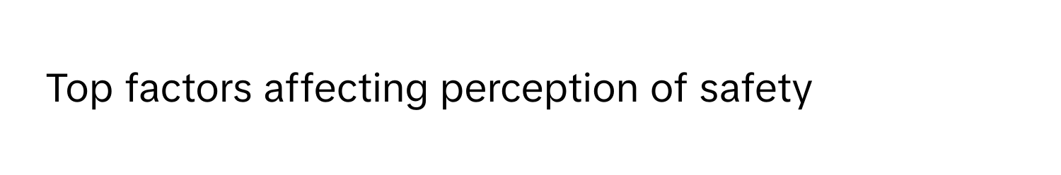 Top factors affecting perception of safety