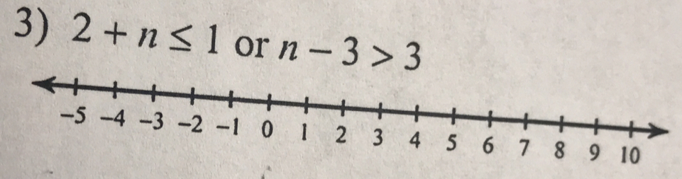 2+n≤ 1 or n-3>3