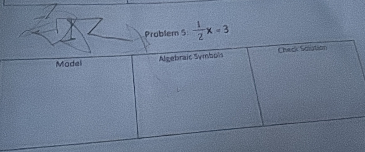 Problem 5  1/2 x=3