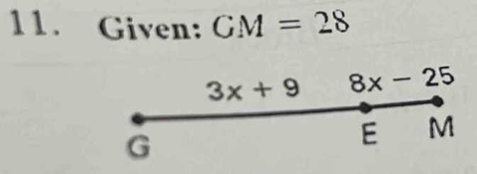 Given: CM=28