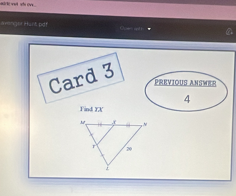 Solved: edric vs4 vfv cv.... ävenger Hunt pdf Open with Card 3 PREVIOUS ...