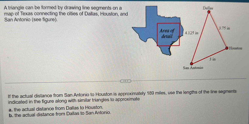 Solved: A triangle can be formed by drawing line segments on a map of ...