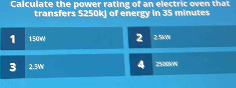 Solved: Calculate the power rating of an electric oven that transfers ...