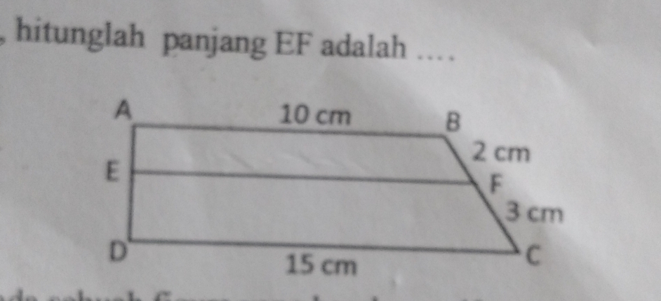 hitunglah panjang EF adalah .