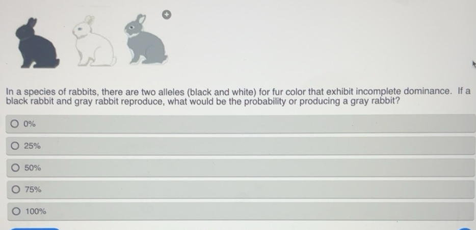 Solved: In a species of rabbits, there are two alleles (black and white ...