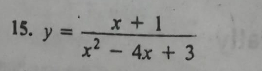 y= (x+1)/x^2-4x+3 