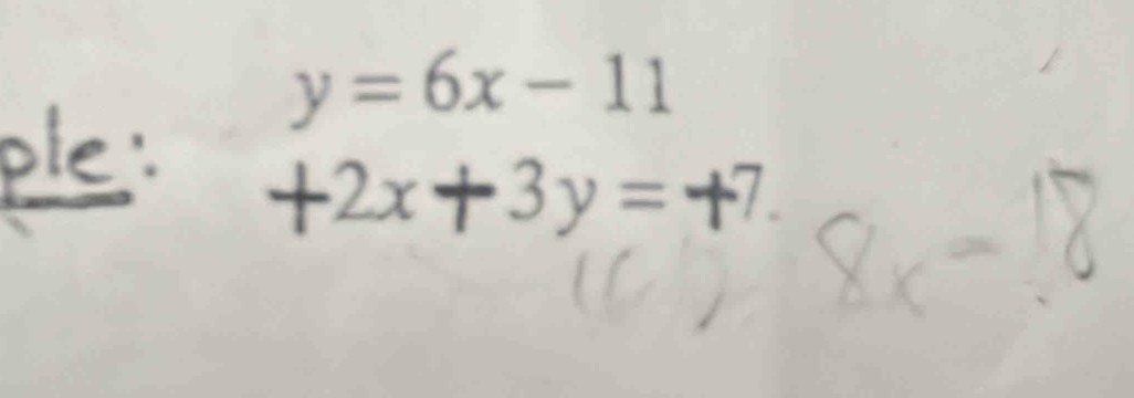 y=6x-11
+2x+ 3y= ^circ 