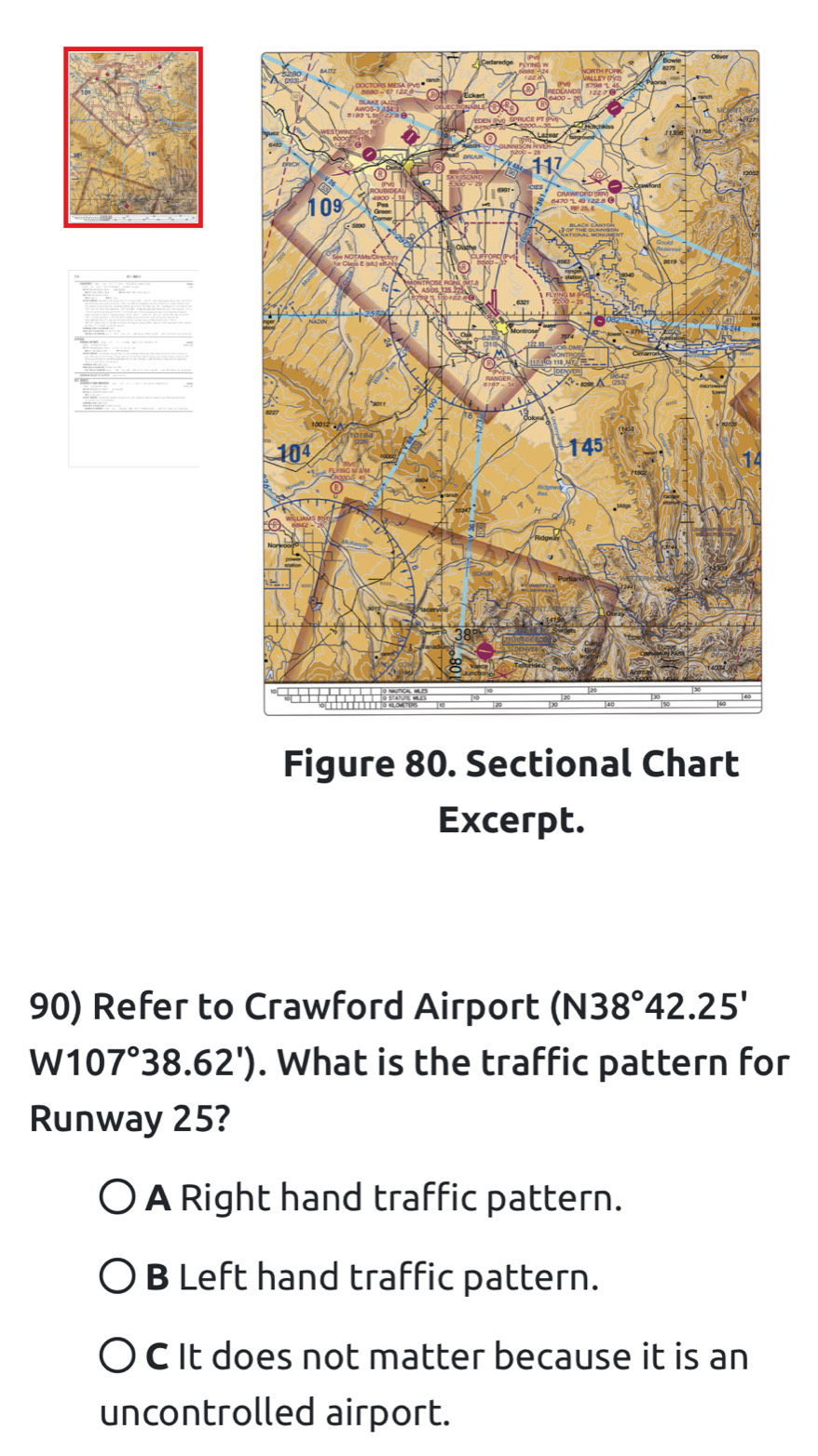 Solved: Figure 80. Sectional Chart Excerpt. 90) Refer to Crawford ...