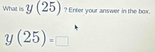 What is y(25) ? Enter your answer in the box.
y(25)=□