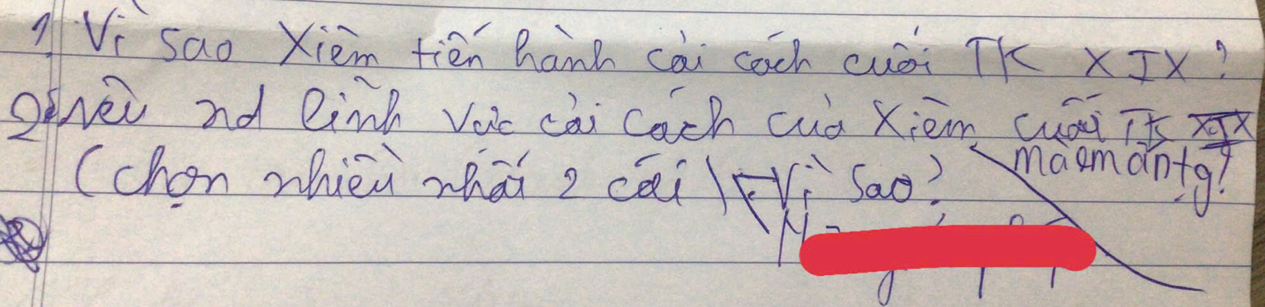 Vi sao Xièm fiēn hanh cài cach cuói TK XIx? 
gvèi ad linh Voc cài cach cuó xiēm cuái ix 
(chon zhièi zhài ecāi Fi sao? maomànty?