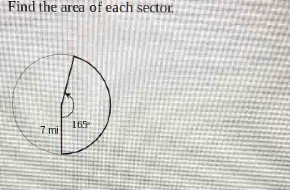 Find the area of each sector.