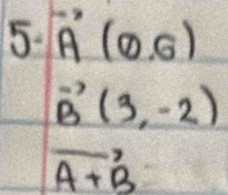 vector A(0,6)
vector B(3,-2)
vector A+B