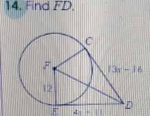 14, Find FD.
5 .!