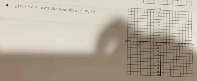 g(x)=-2x over the domain of (-∈fty ,∈fty )