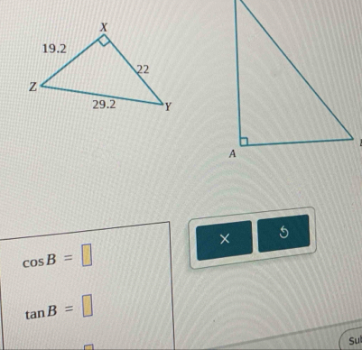 × 5
cos B=□
tan B=□
Sul