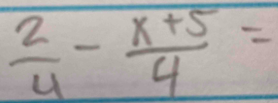  2/4 - (x+5)/4 =