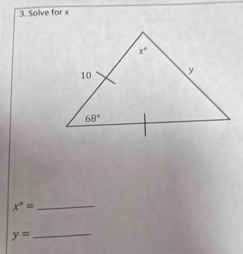 Solve for x
x°= _
y=
_