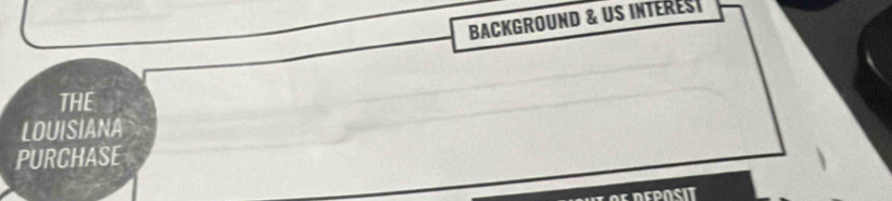 BACKGROUND & US INTERESI 
THE 
LOUISIANA 
PURCHASE