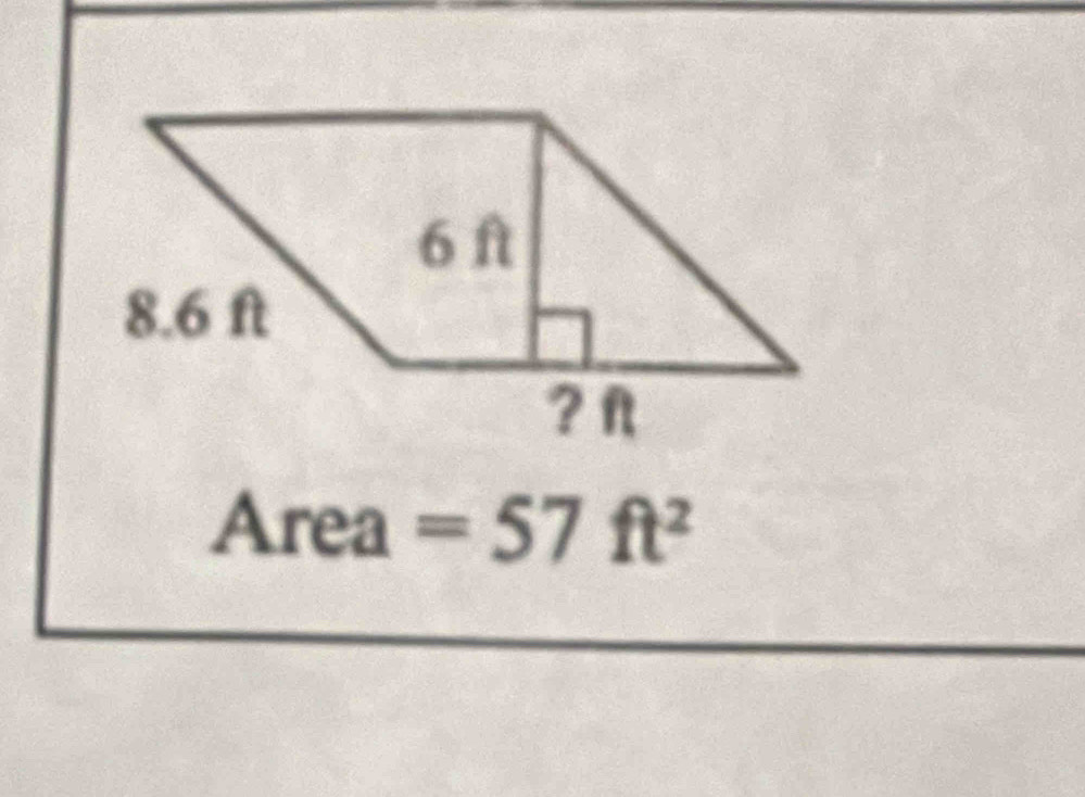 Area =57ft^2