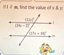 If l//m , find the value of * 8 y: