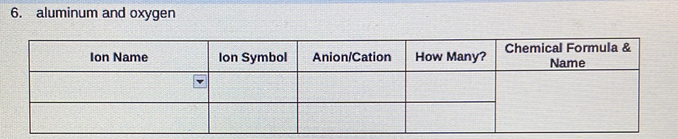 aluminum and oxygen