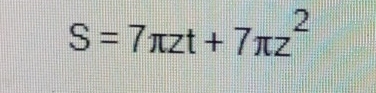 S=7π zt+7π z^2